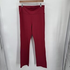 Skin Worldwide Womens Deep Red Body Skinny‎ Pant Size L Wide Leg Stretch Lounge